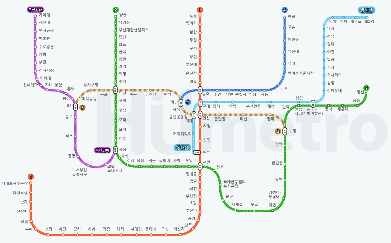 부산 지하철 노선도