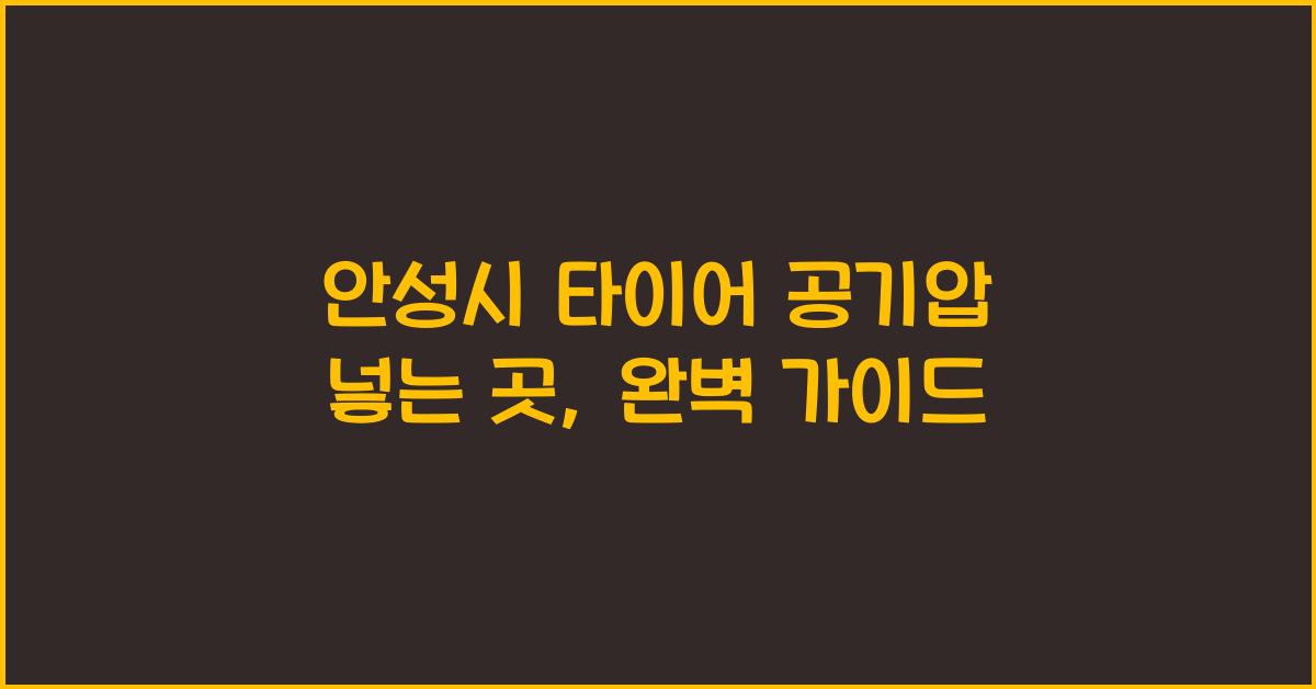 안성시 타이어 공기압 넣는 곳