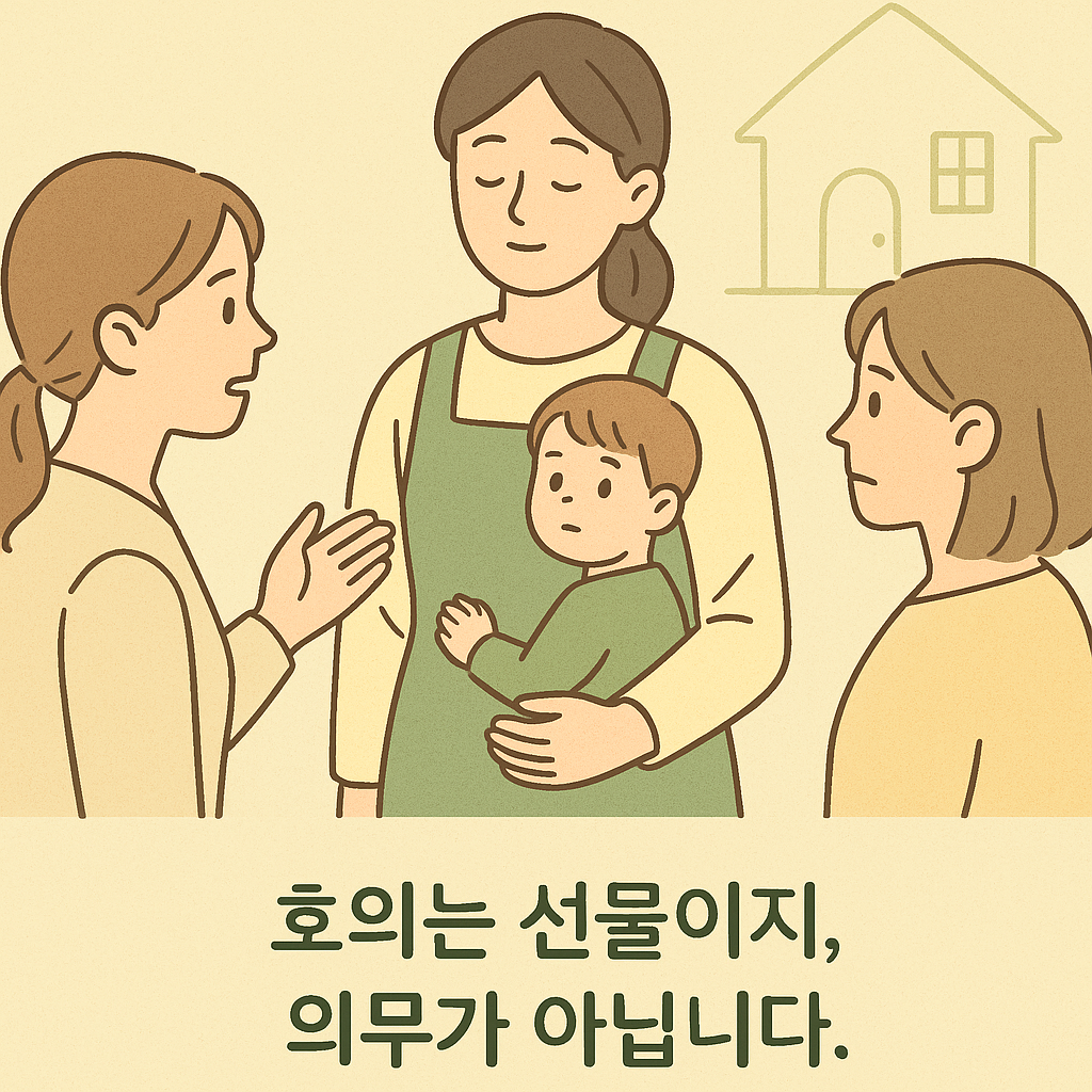 호의는 선물이지 의무가 아닙니다