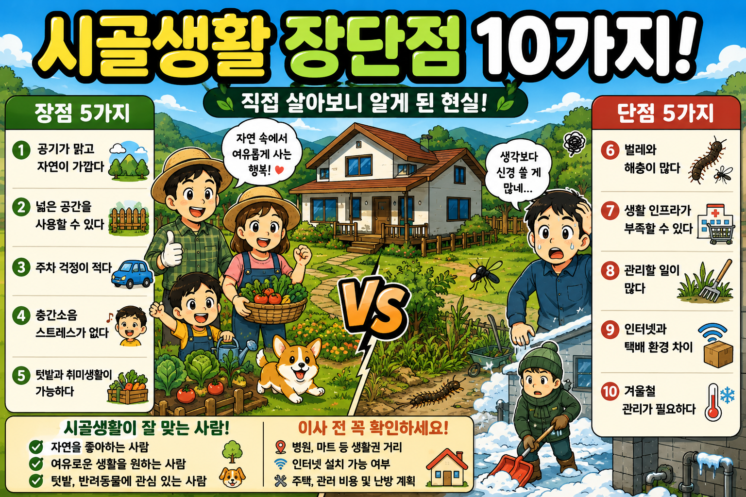 시골생활 장단점 10가지