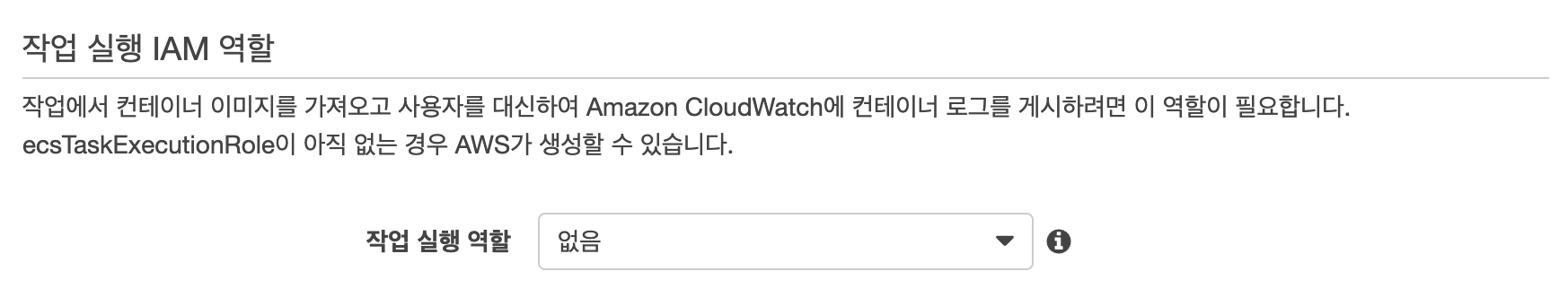 작업 실행 IAM 역할 설정