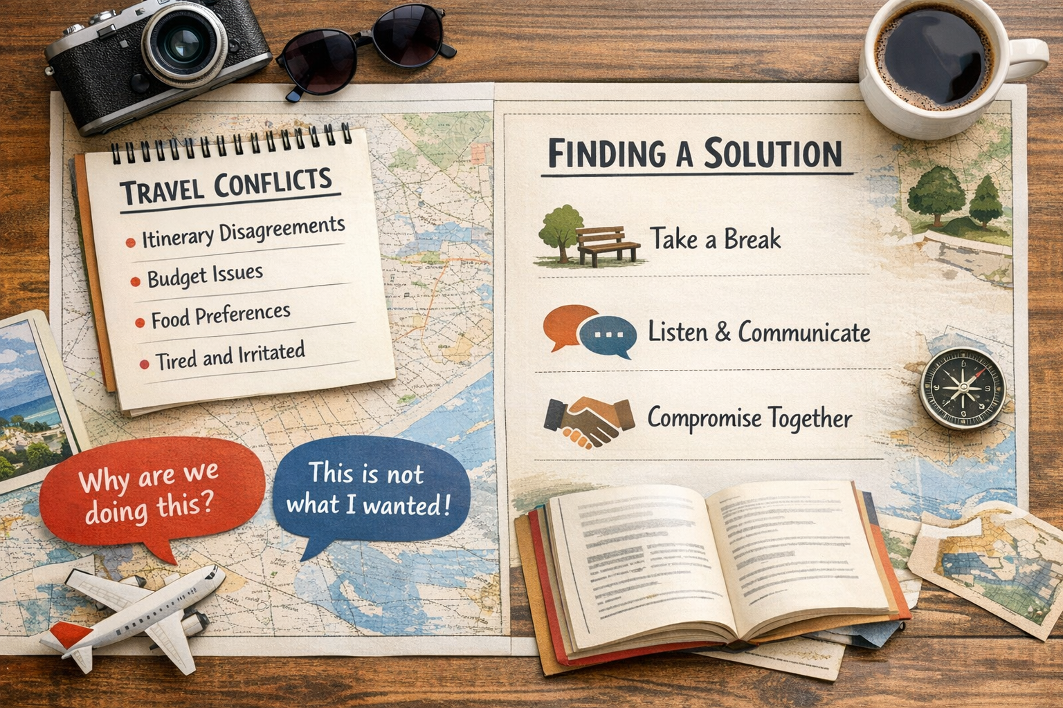 여행 중 인간관계 갈등 관리 전략 관련 이미지