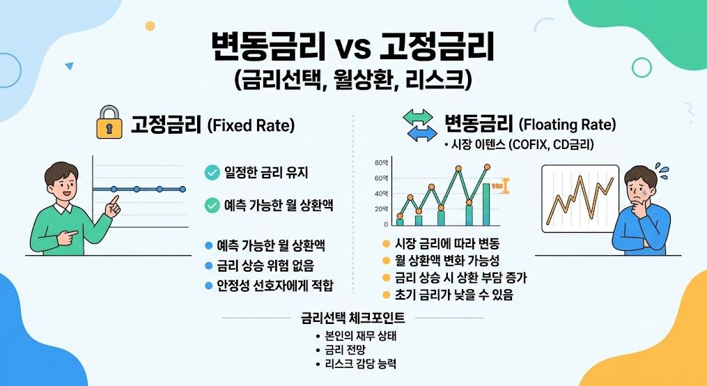변동금리,고정금리 비교사진