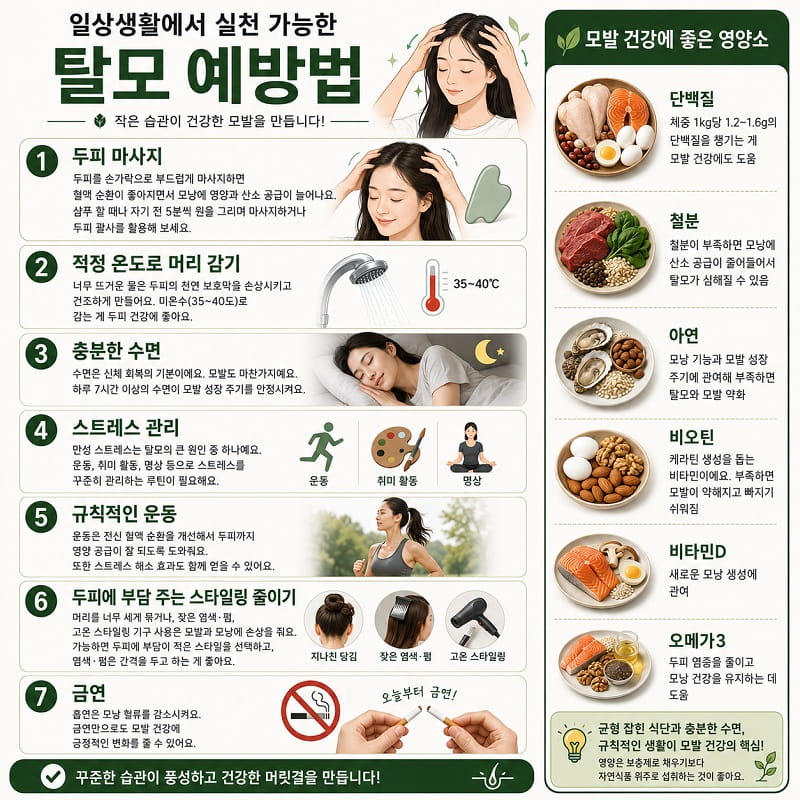 일상생활에서 실천 가능한 탈모 예방법