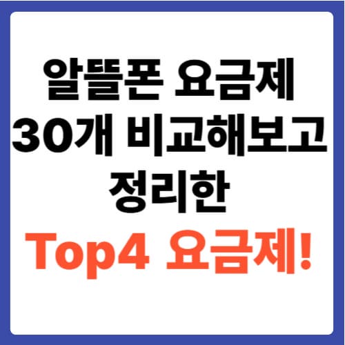알뜰폰 요금제 30개 비교해보고 정리한 Top4 요금제!!