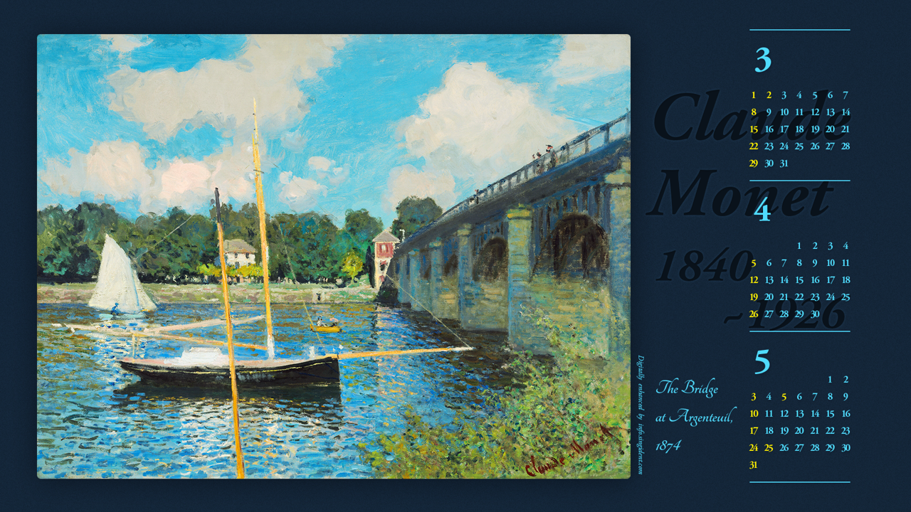 04 아르장퇴유 다리 B - 2026년4월 달력배경화면