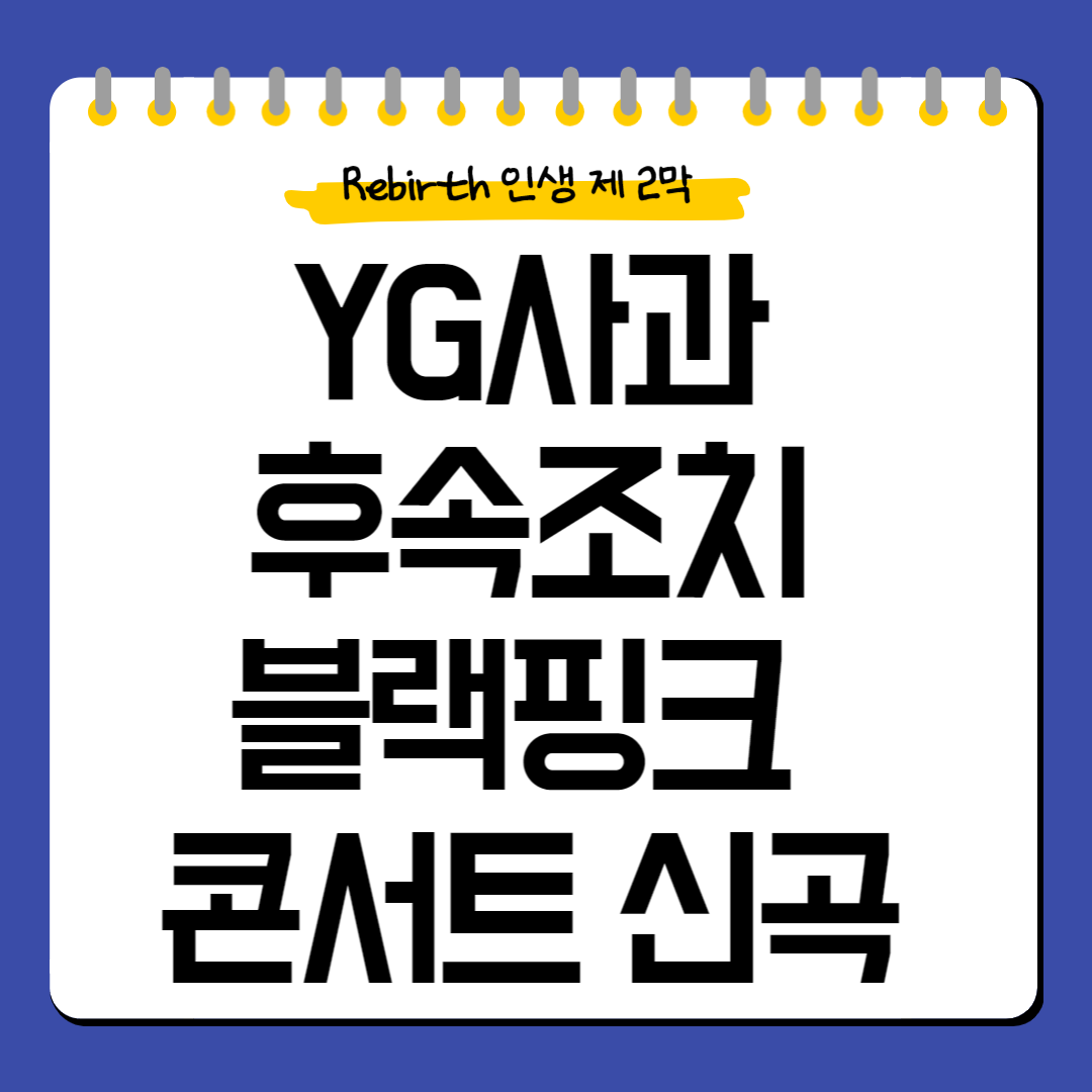 YG사과-후속조치-블랙핑크콘서트-신곡