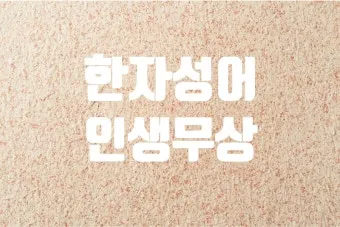 사자성어 인생무상 새옹지마 뜻 자료집_12