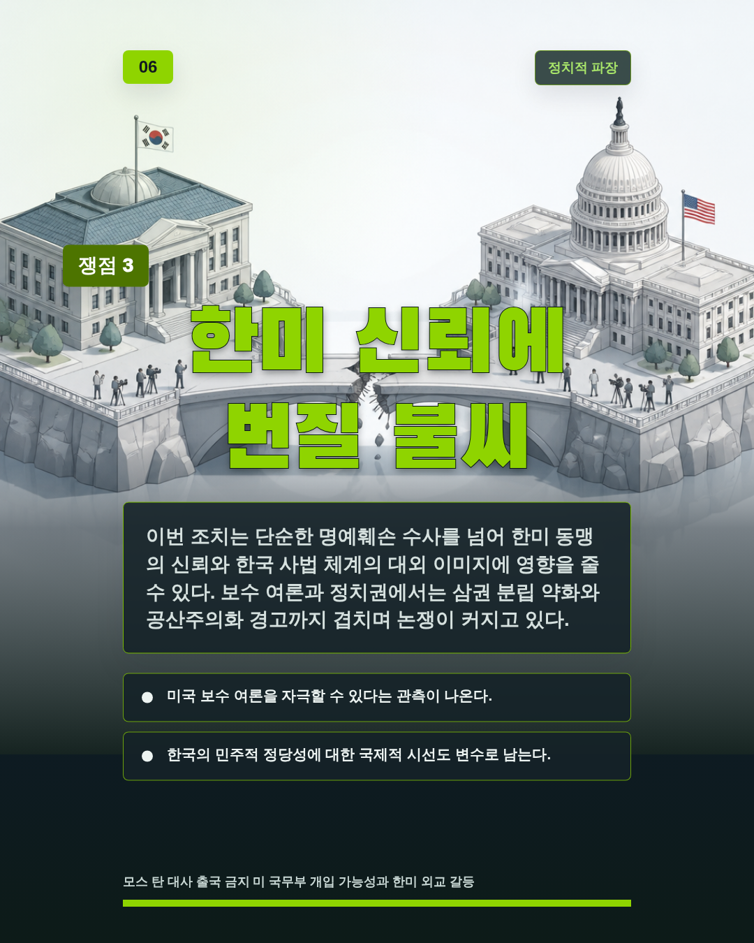 한미 신뢰에 번질 불씨