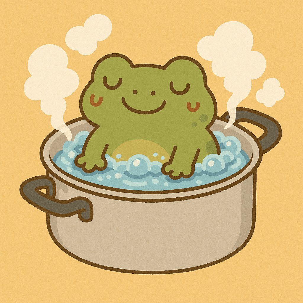 냄비 속 개구리 이미지