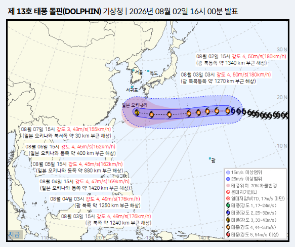 태풍 돌핀 예상경로