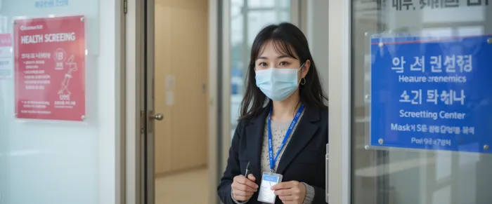 건강검진 센터 방문하는 여성