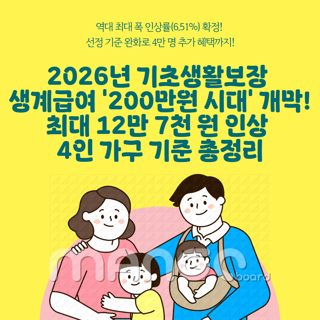 2026년도 생계급여 관련 이미지