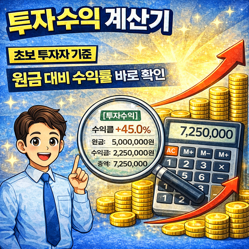 투자 수익 계산기 초보 투자자 기준｜원금 대비 수익률 바로 확인
