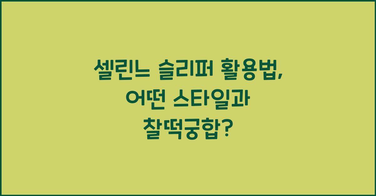 셀린느 슬리퍼 활용법