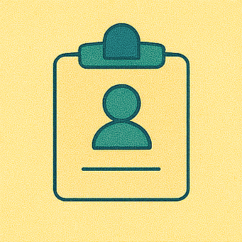 자격증 서류, 수험자 명단, ITIL 학습서 아이콘