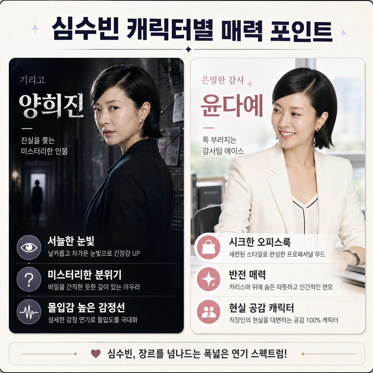 심수빈 캐릭터별 매력 포인트