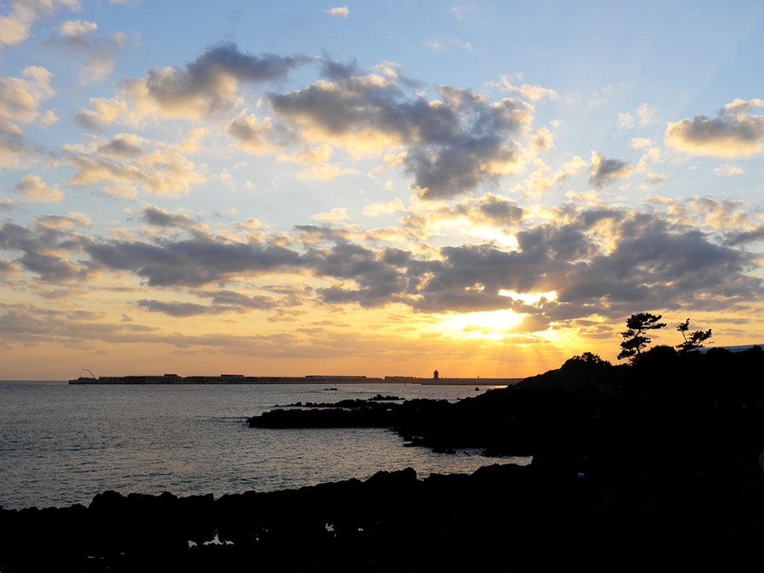 제주 서귀포 강정항 일몰 무료 이미지