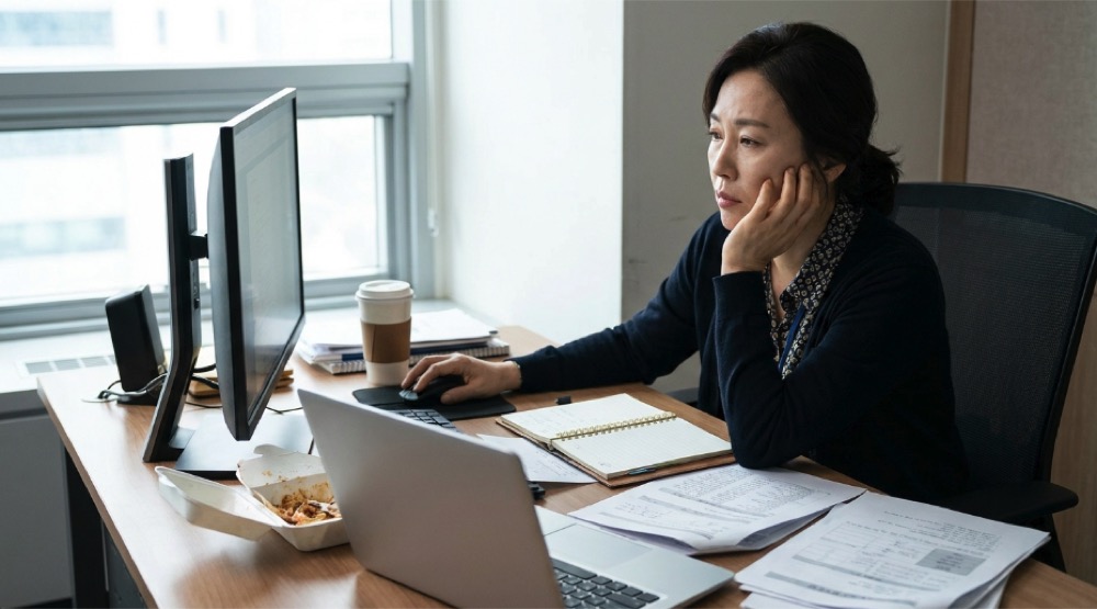 업무 중 멈춤
