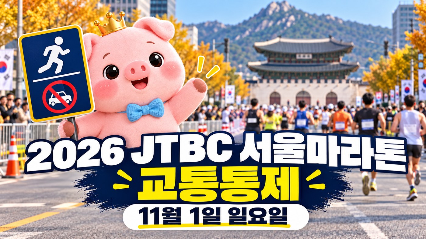 2026 JTBC 서울마라톤 11월 1일 교통통제 소소피그 안내