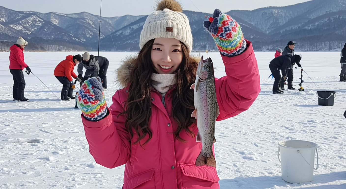 송어를 잡는 사람