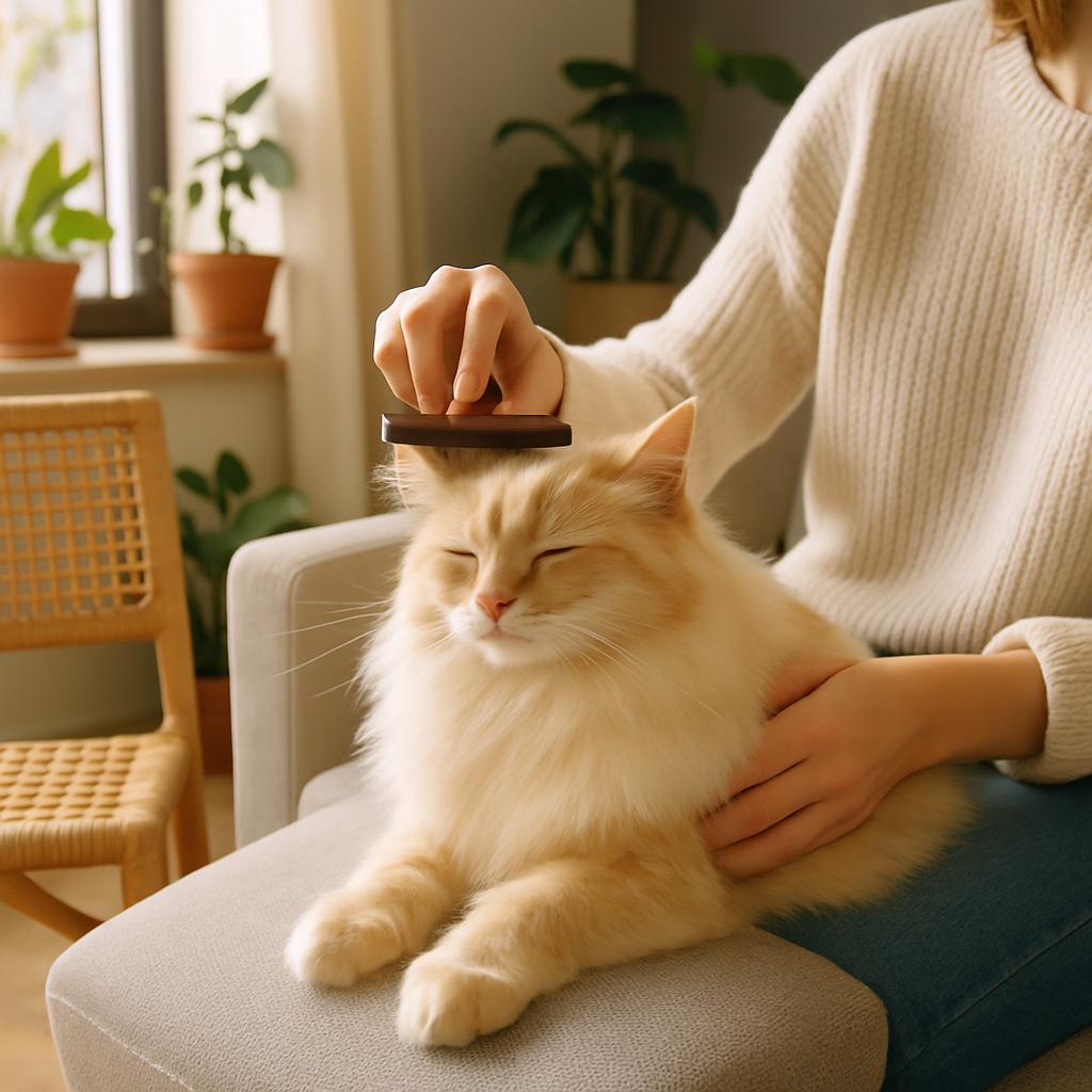 빗질하는 고양이