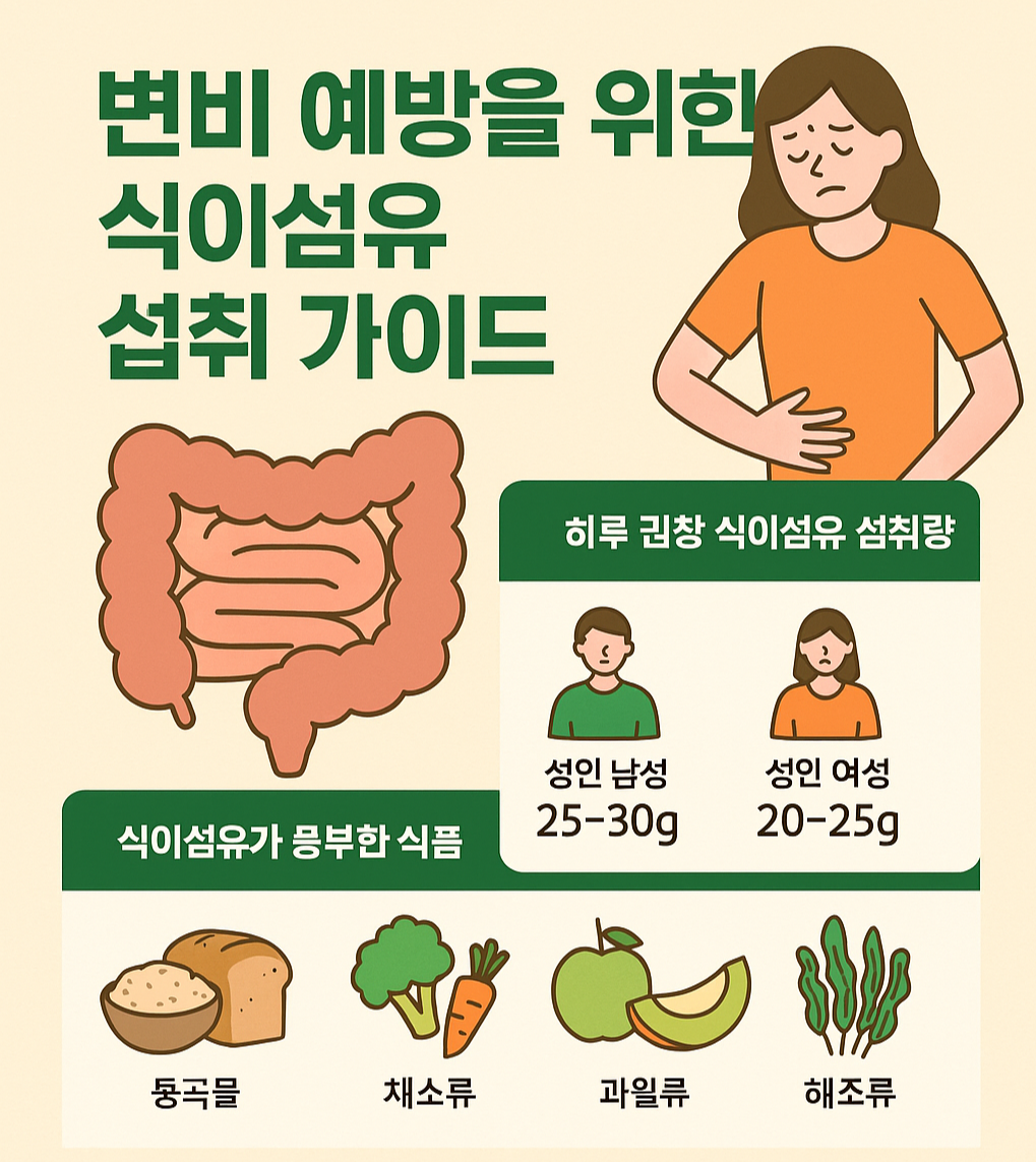 변비 예방을 위한 식이섬유 섭취 가이드