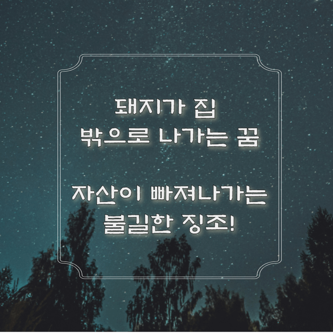 돼지가 집 밖으로 나가는 꿈