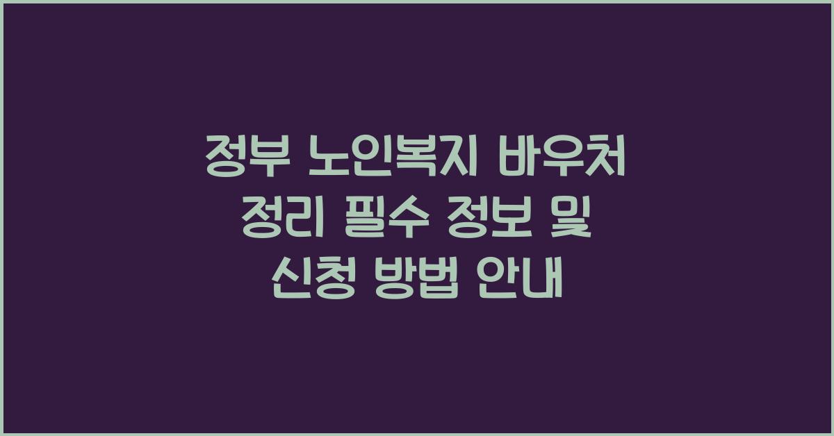 정부 노인복지 바우처 정리