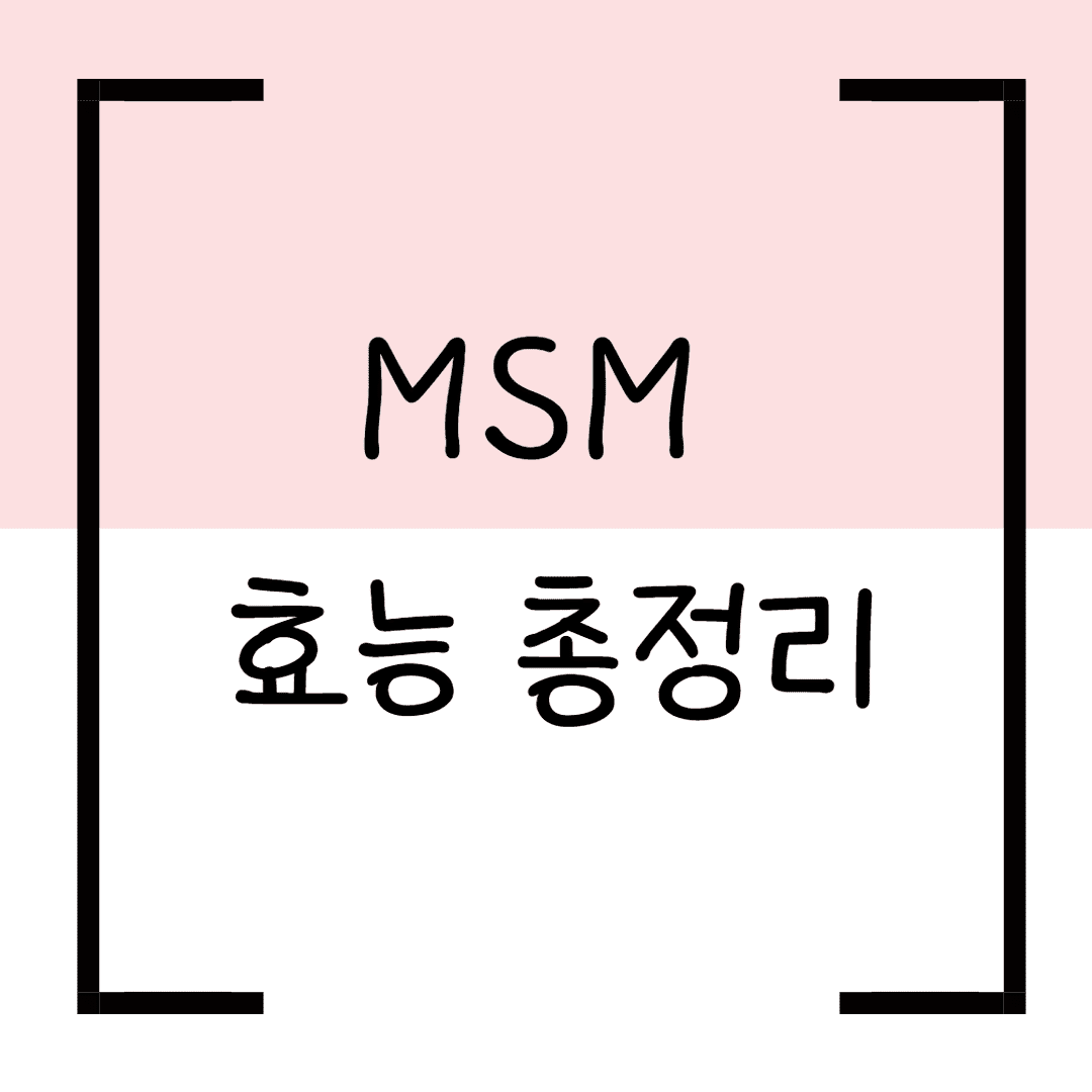 MSM 효능 총정리