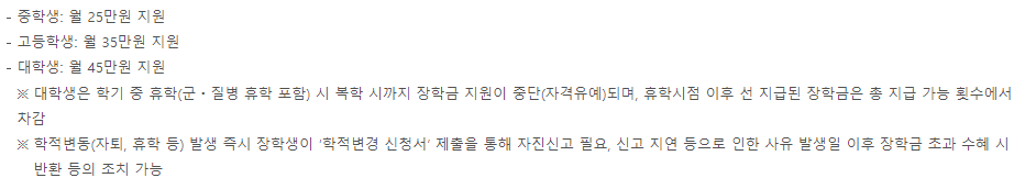 복권기금 꿈사다리 장학금