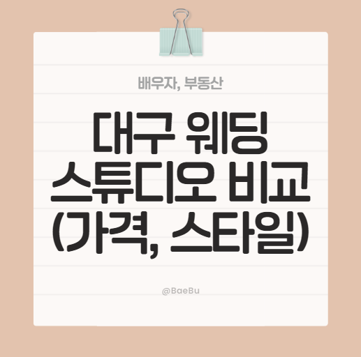 대구 웨딩 촬영 업체 비교 정리