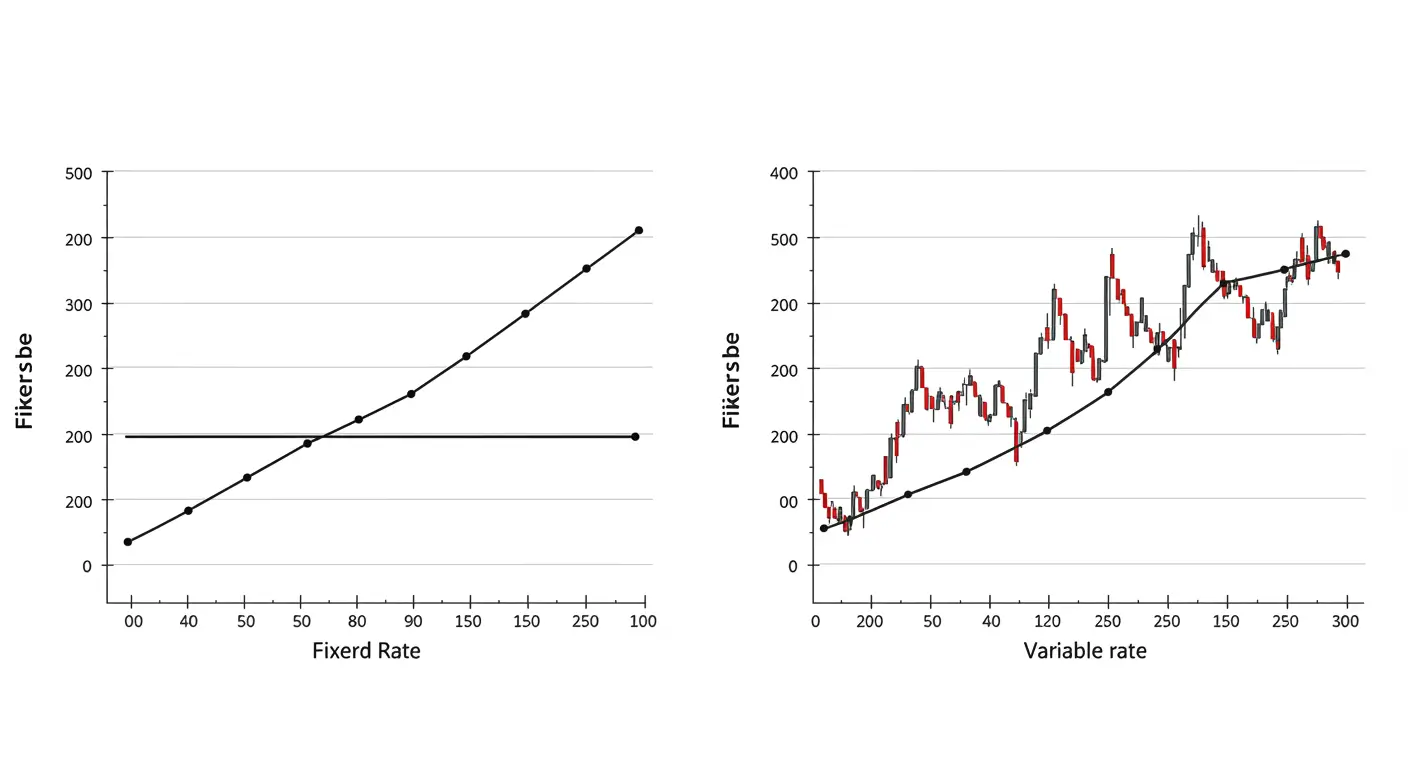 금리 변동 위험이 없는 고정금리 대출과 금리 변동에 따라 상환액이 변하는 변동금리 대출의 차이