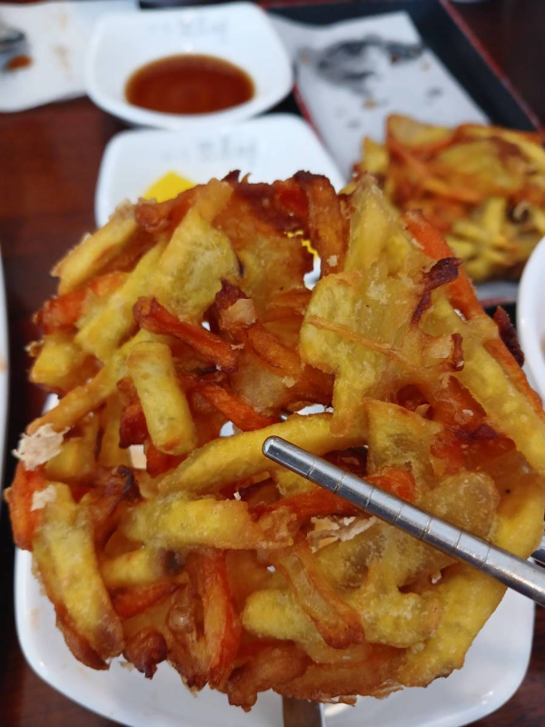 쪼르면 야채튀김