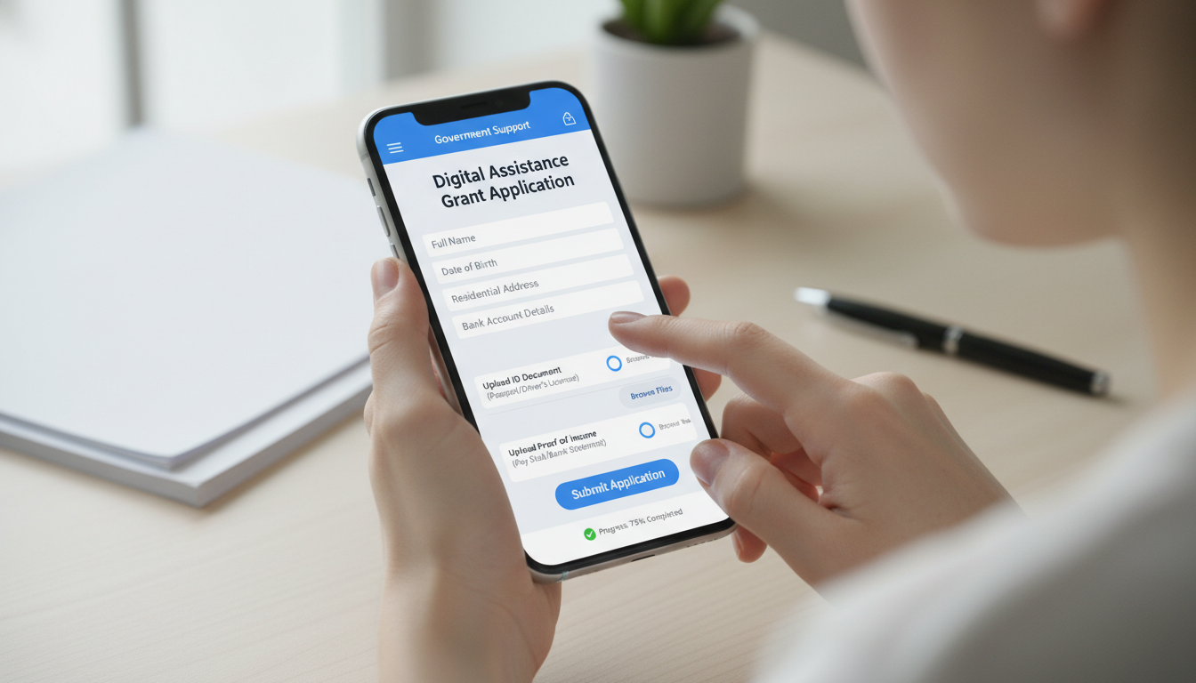 청년이 스마트폰으로 2026년 청년식비지원금 온라인 신청서를 작성하며 서류를 업로드하는 모습