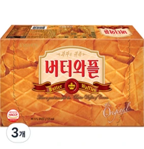 크라운제과 버터와플&#44; 237g&#44; 3개