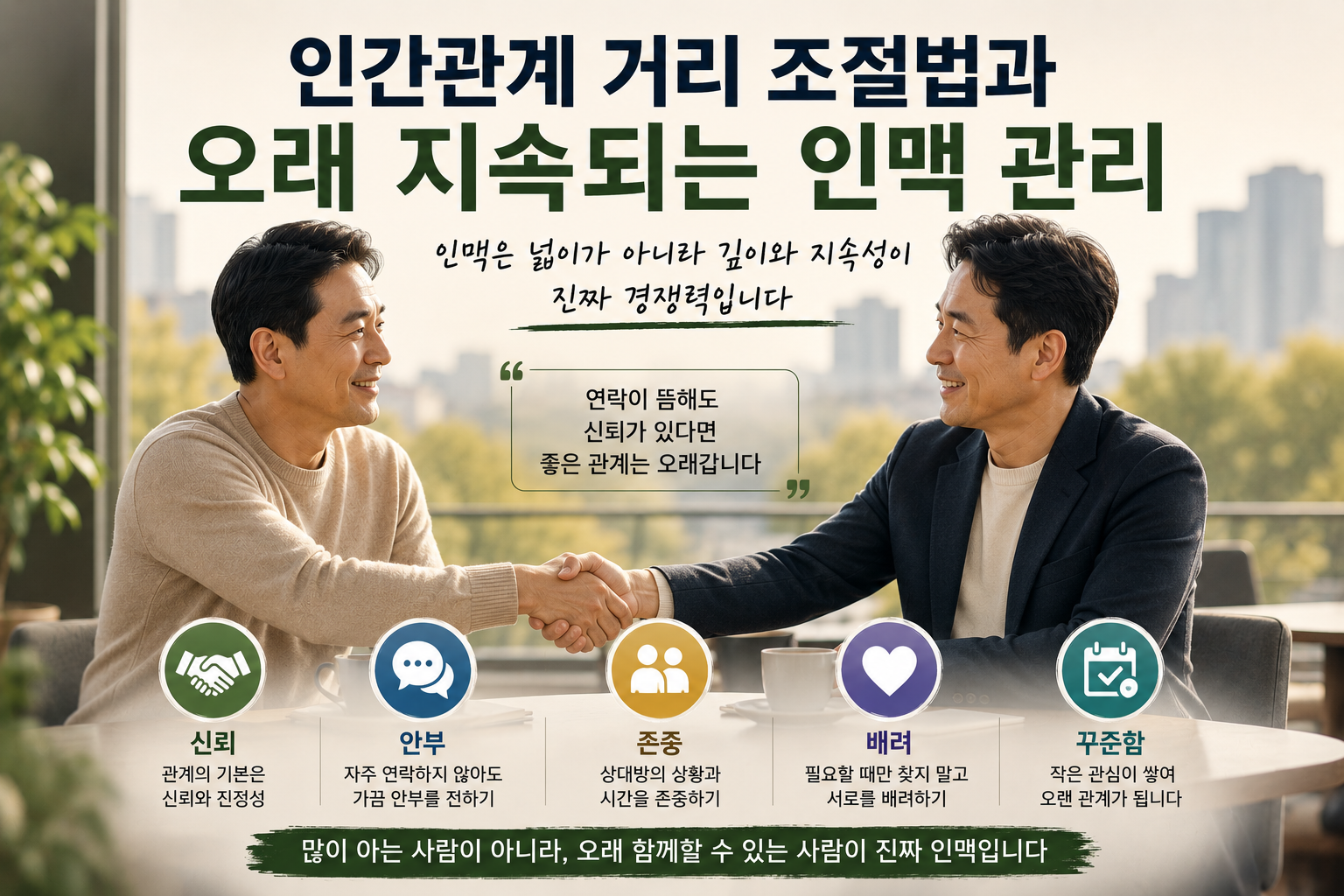 인간관계 거리 조절법과 오래 지속되는 인맥 관리
