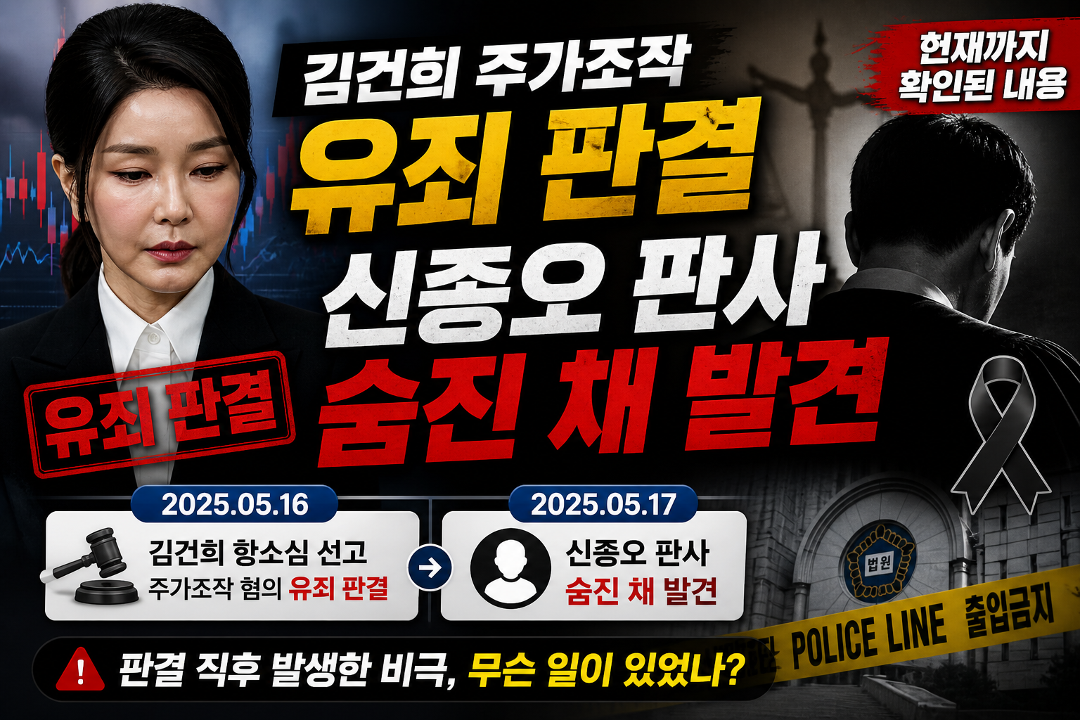 김건희 주가조작 유죄 판결 신종오 판사 숨진 채 발견, 현재까지 확인된 내용
