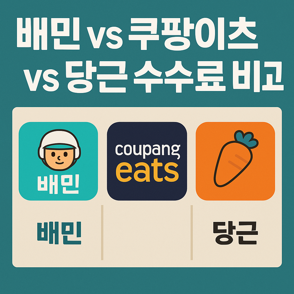 배달의민족 VS 쿠팡이츠 VS 당근: 수수료 비교 분석