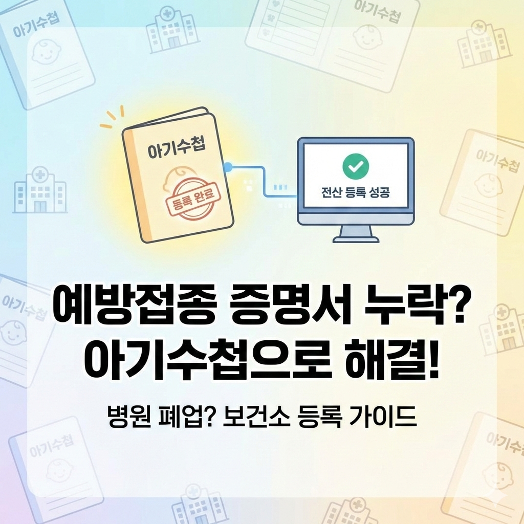 예방접종 증명서 누락됐을 때 아기수첩으로 전산 등록하는 방법