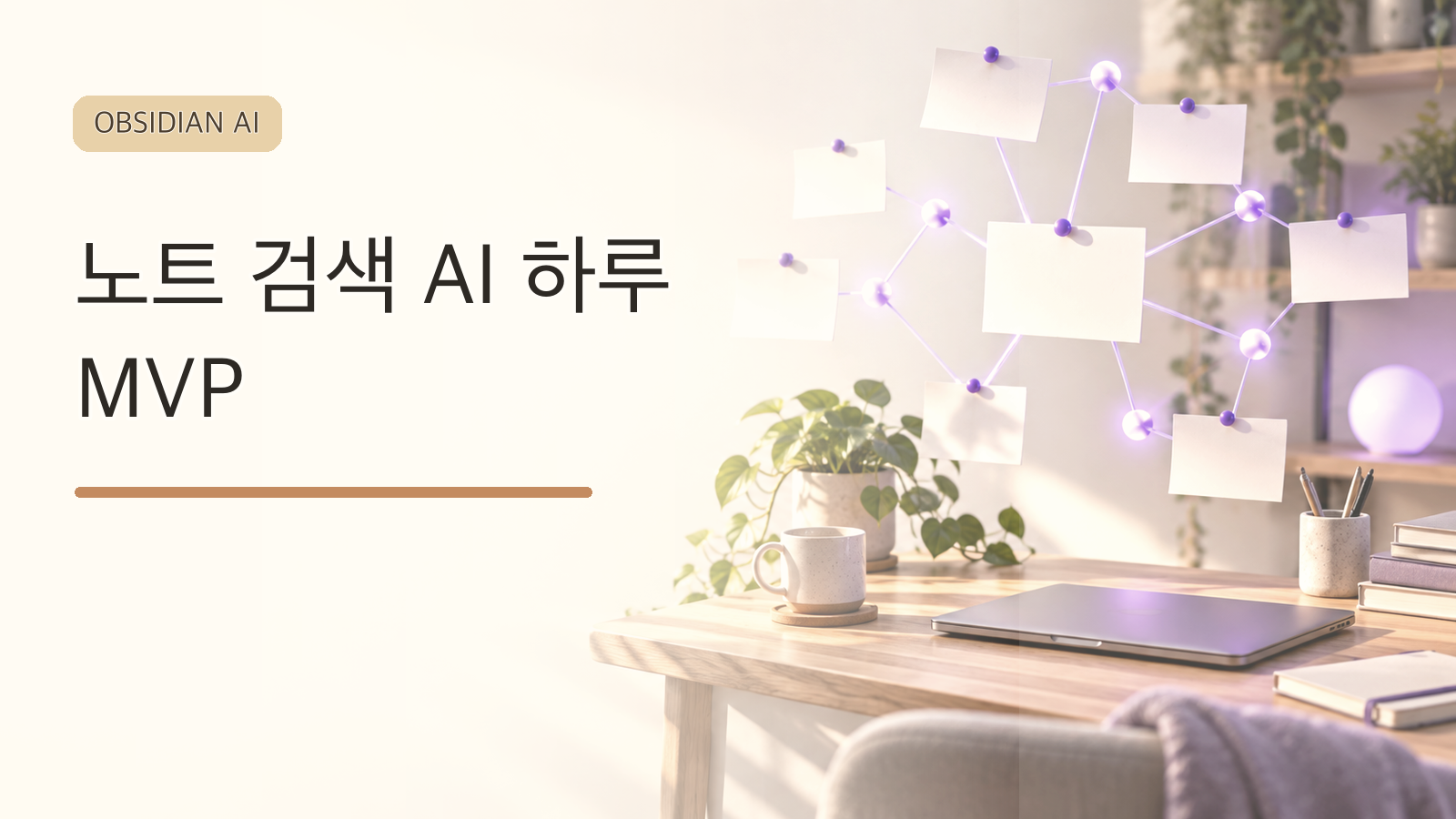 Obsidian 노트 카드와 의미 연결망으로 표현한 노트 검색 AI 대표 이미지