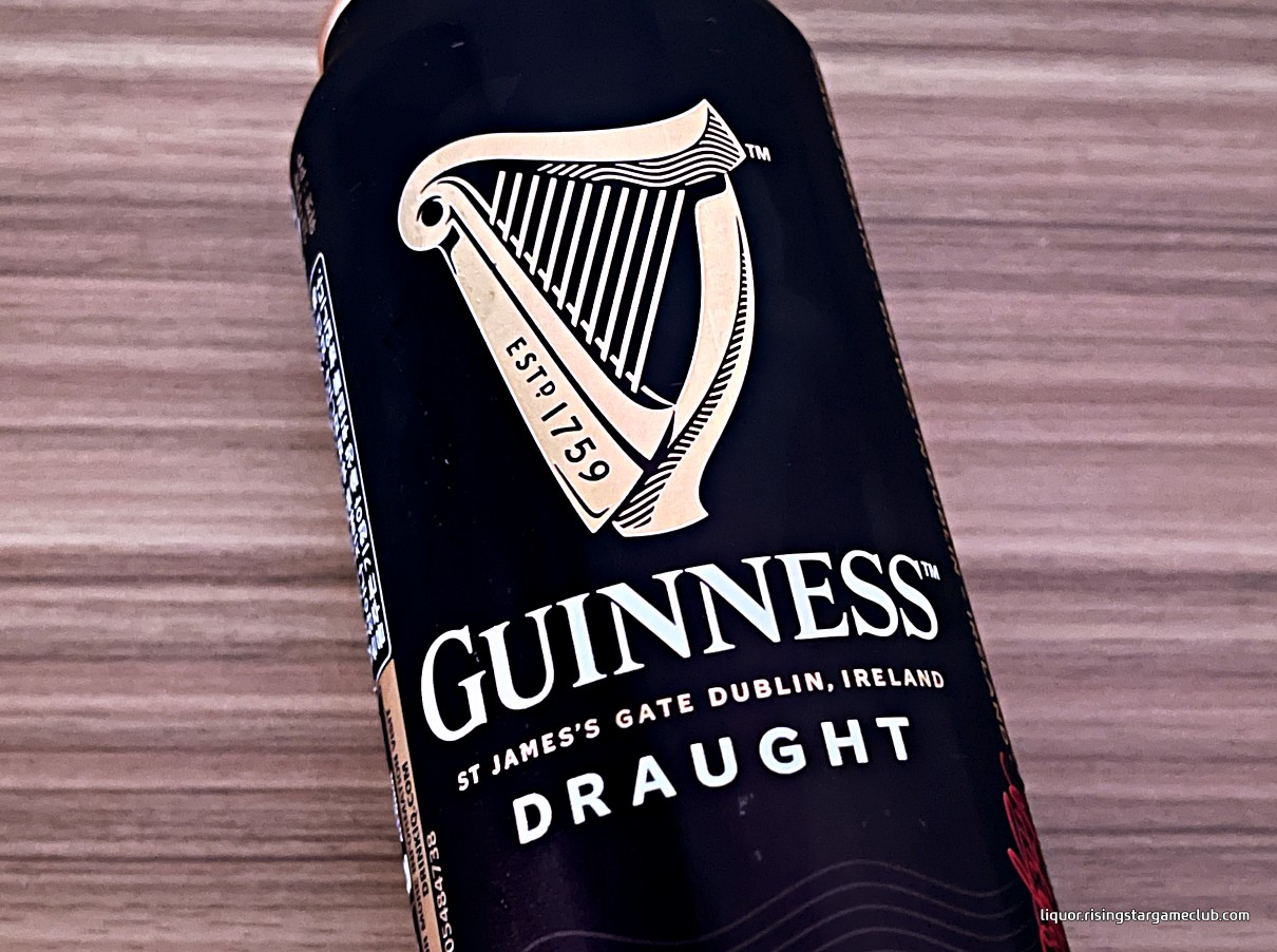 기네스 드레프트(GUINNESS Draught) 캔에 나와 있는 하프로고와 기네스 주소