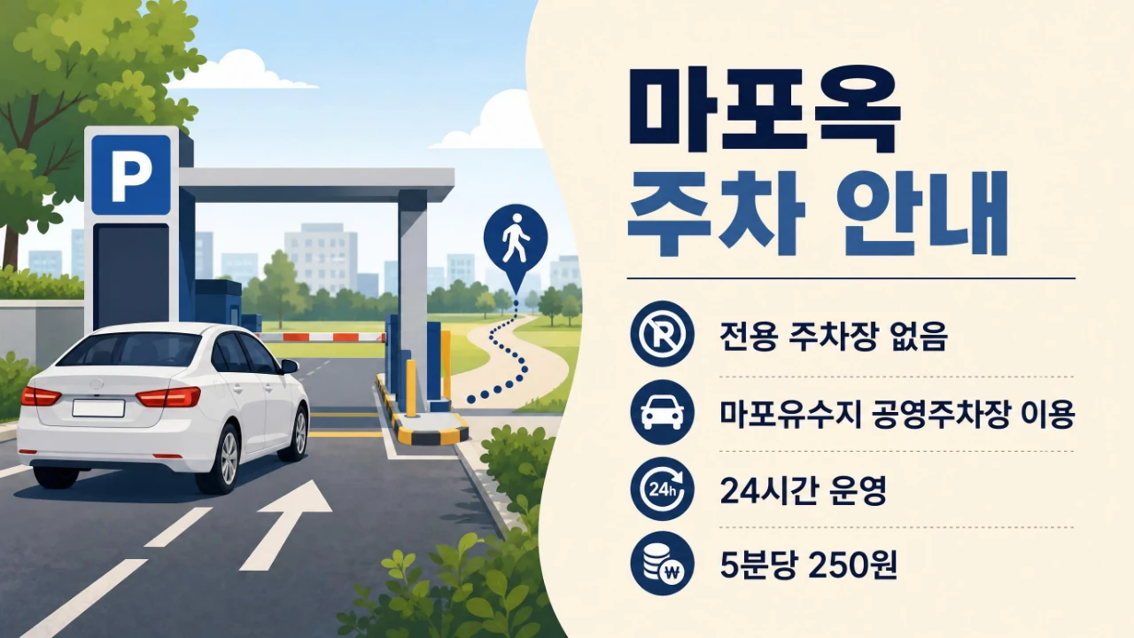마포옥 주차와 마포유수지 공영주차장 이용 안내