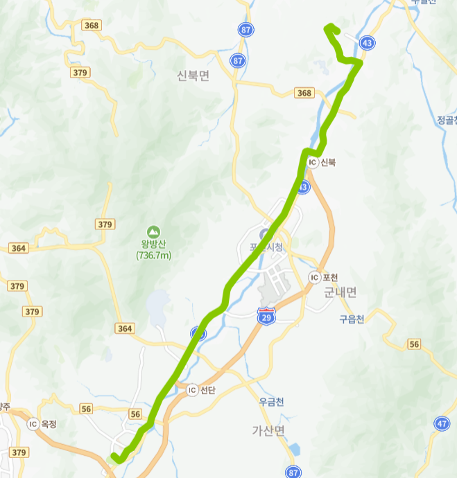 포천-67번-버스-노선-지도