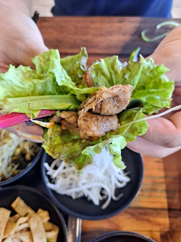 간장불고기 쌈 접다
