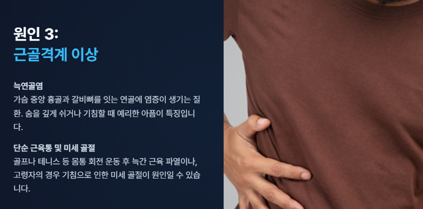 왼쪽 갈비뼈 아래 통증
