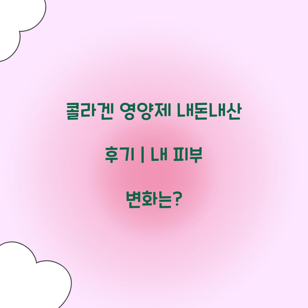 콜라겐 영양제 내돈내산