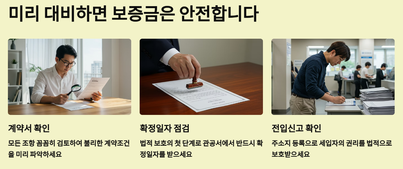 미리 대비하면 보증금은 안전하게 지킬 수 있습니다