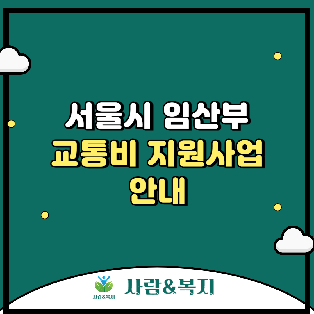 서울시 임산부 교통비 지원사업 안내