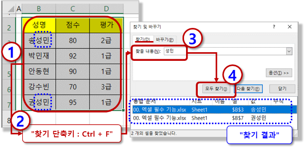 찾기 기능 사용